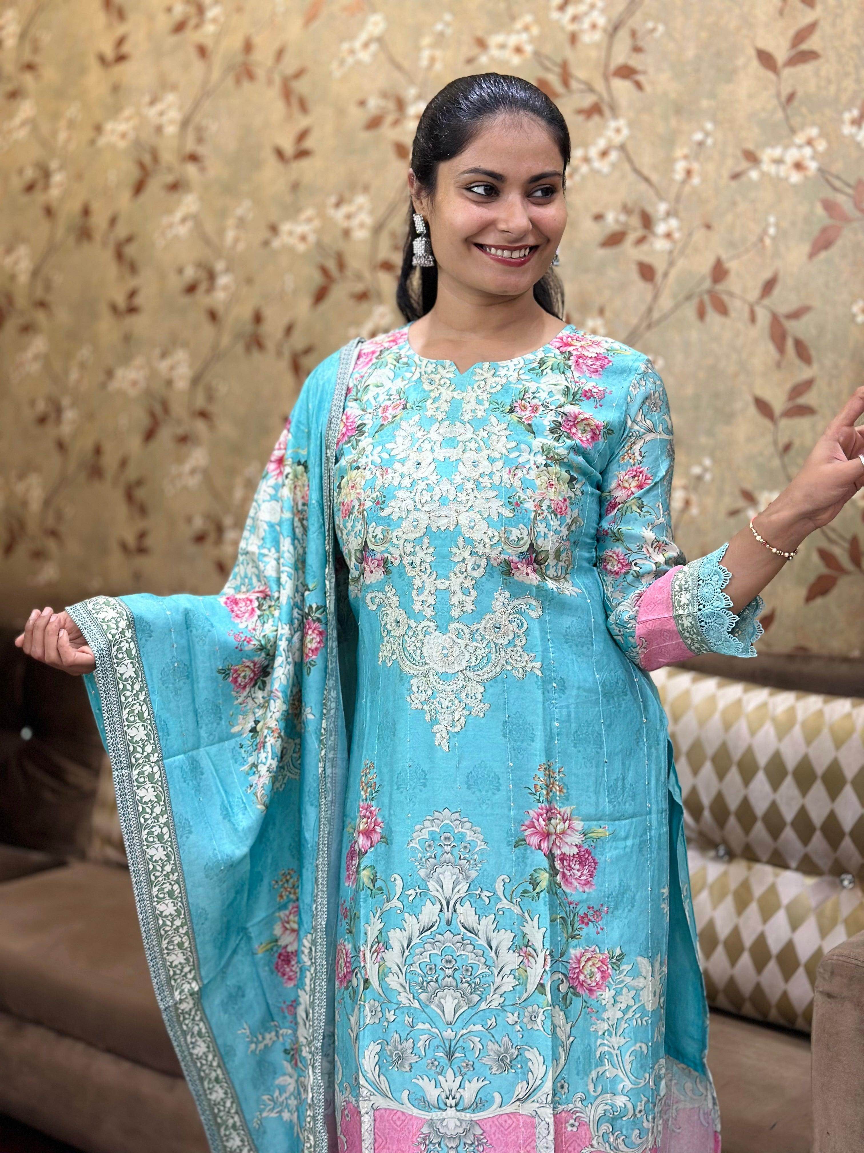 Pure Viscose Soft Silk Suit - Vijay Laxmi