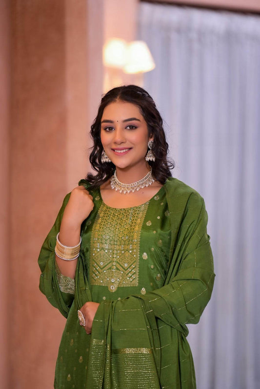 Banarasi Silk Suit Set for Women - Vijay Laxmi