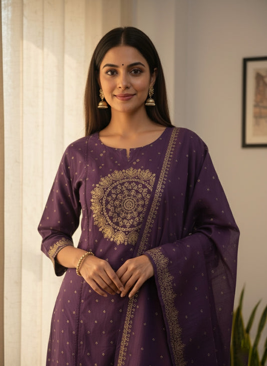 Premium Cotton kurta set for women with dupatta