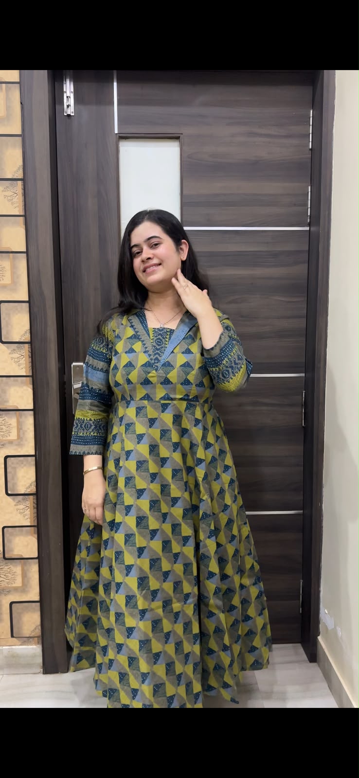 Sunehri pure cotton kurti for women green