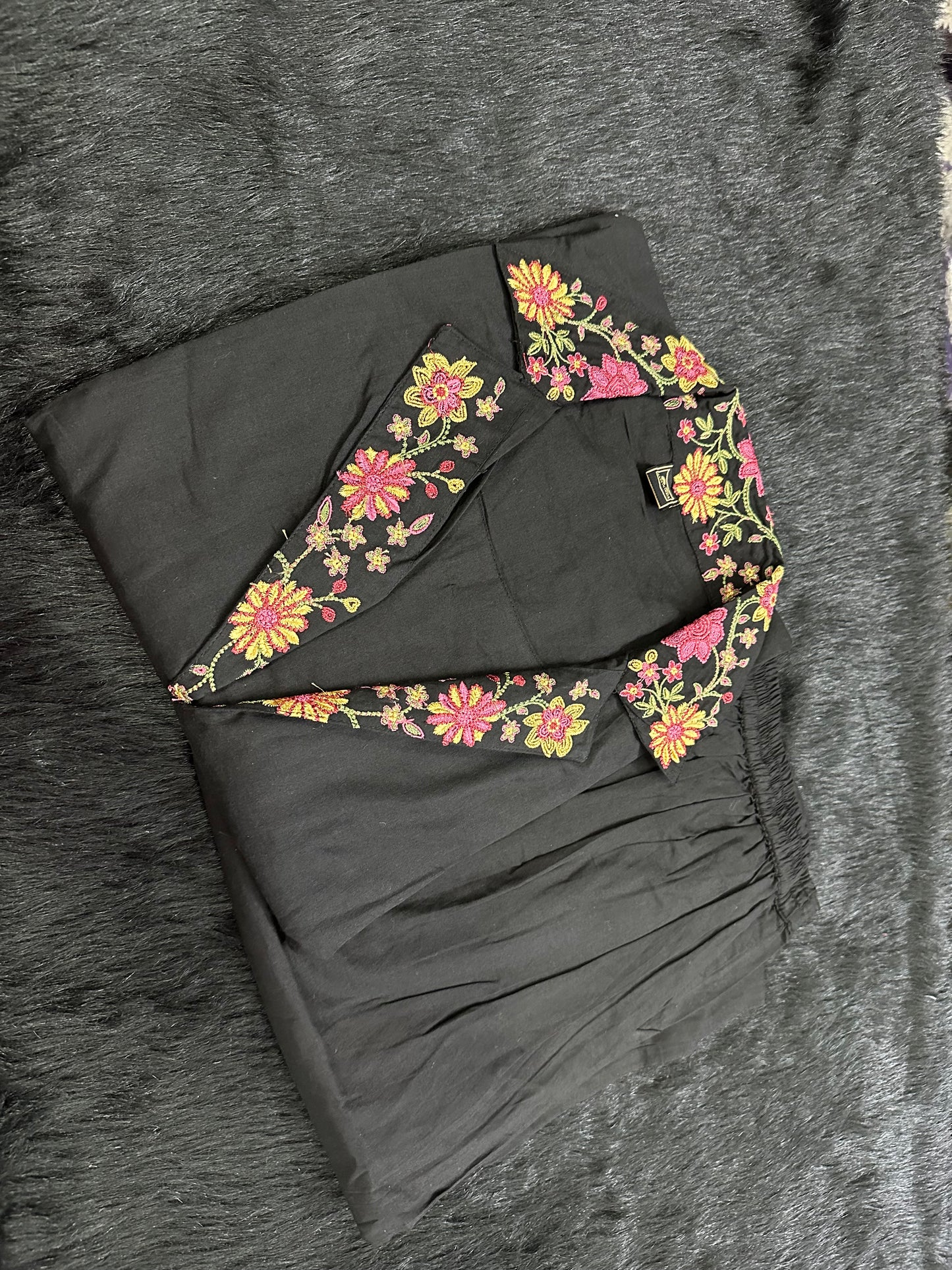 Ultimate Black thread embroidery Kurta Pant Set