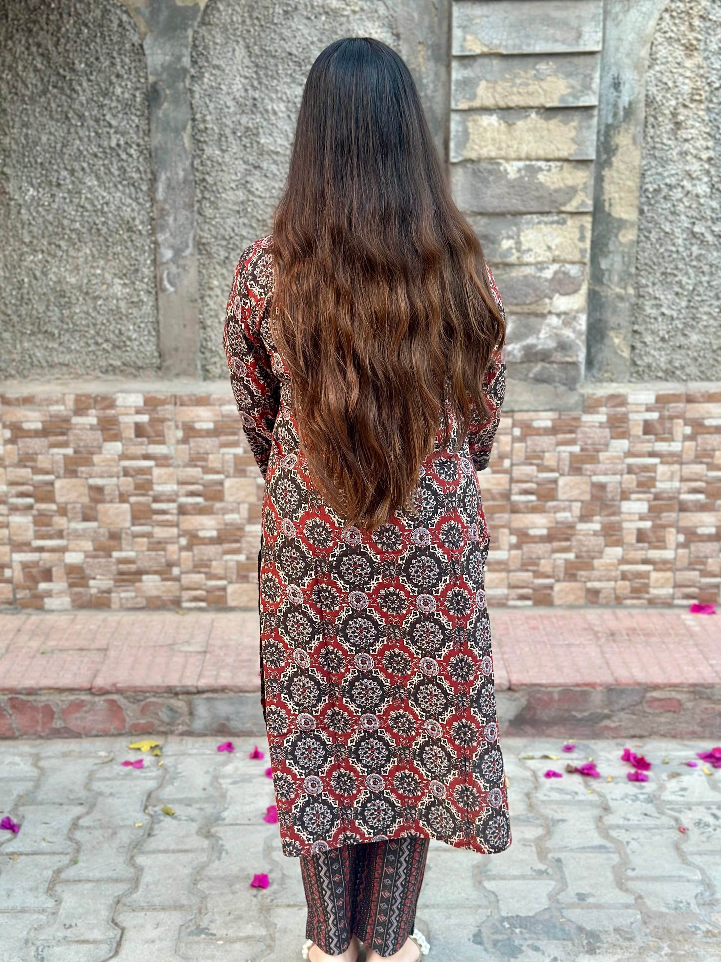 Ajrakh print kurta set with pants - Vijay Laxmi