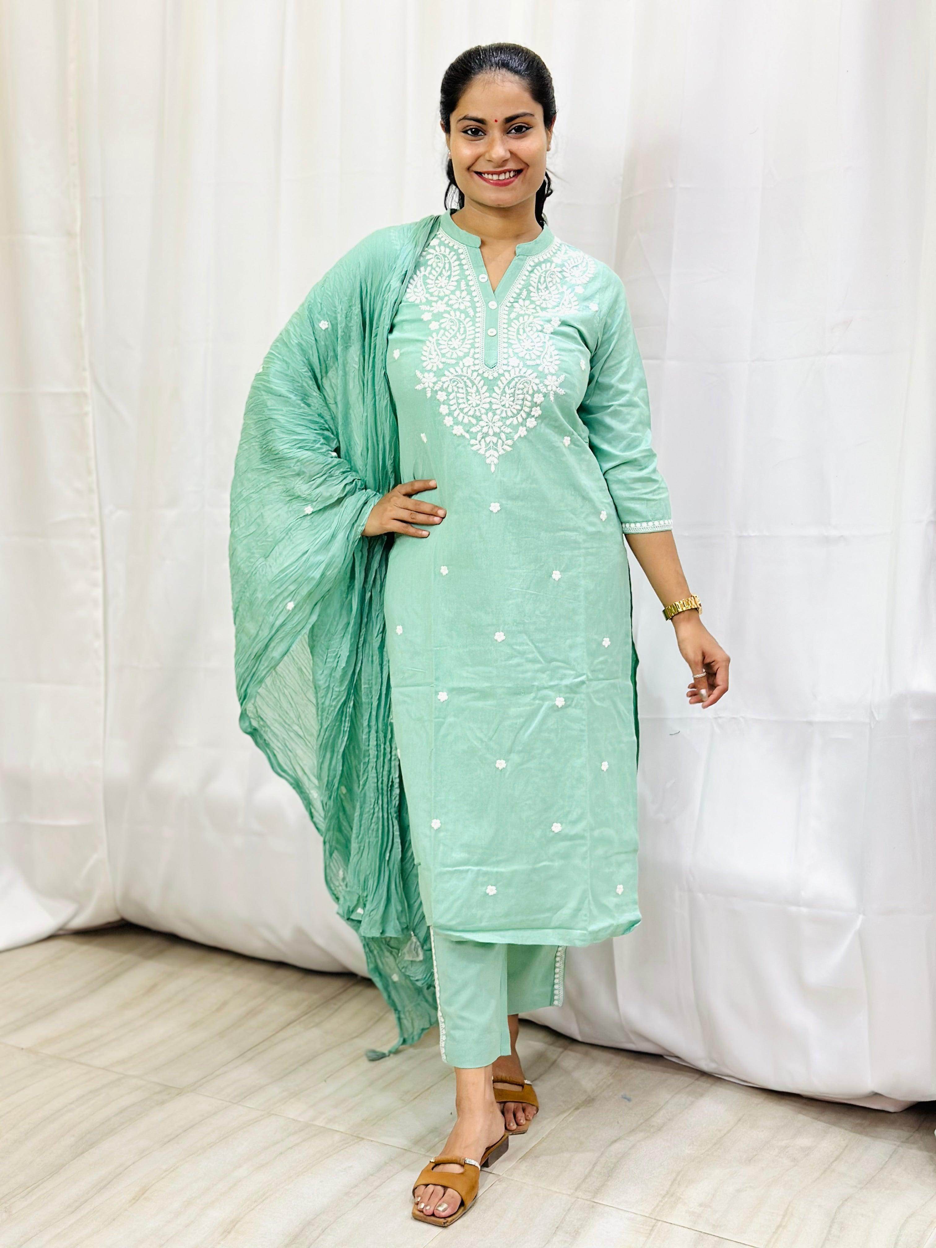Premium Cotton Suit For Women SKY - Vijay Laxmi