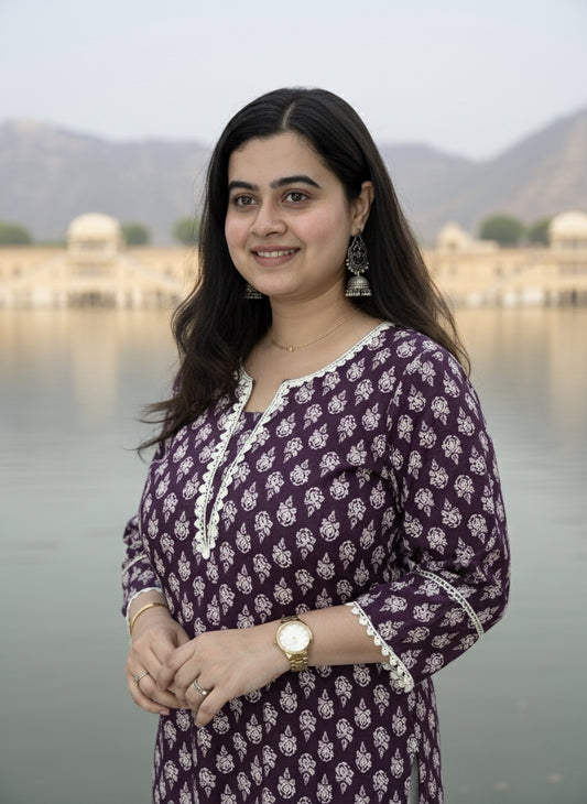 Purple queen Airy Cotton Kurti for women