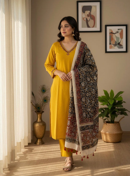 Suit set combo of two yellow and orange