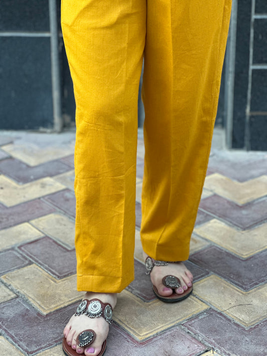 Breathable Yellow Cotton Pants