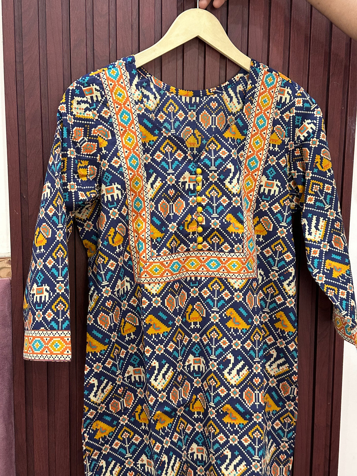 Ada pure cotton kurti for women blue