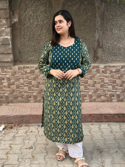 Airy Cotton Kurti Ikkat - Vijay Laxmi