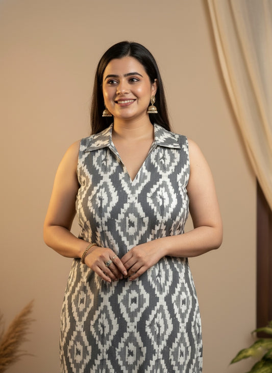 Ikkat cotton breathable kurta pant set