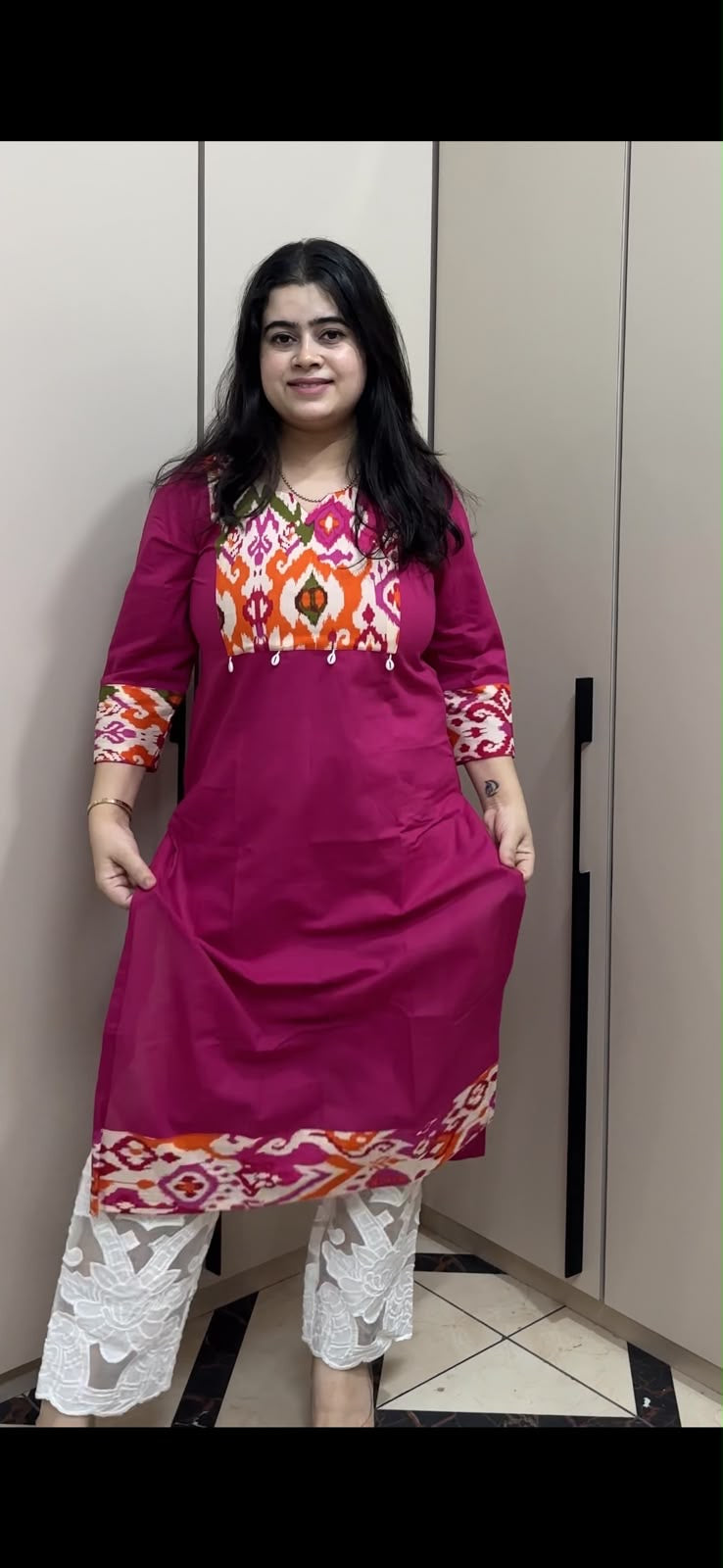 Rangrez pure cotton kurti for women pink