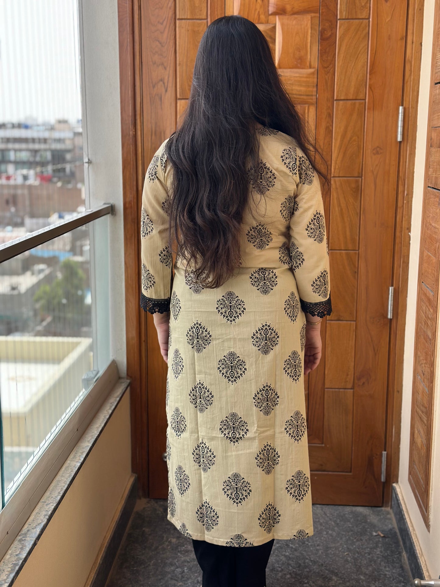 Gulmohar Cotton kurti for women block print