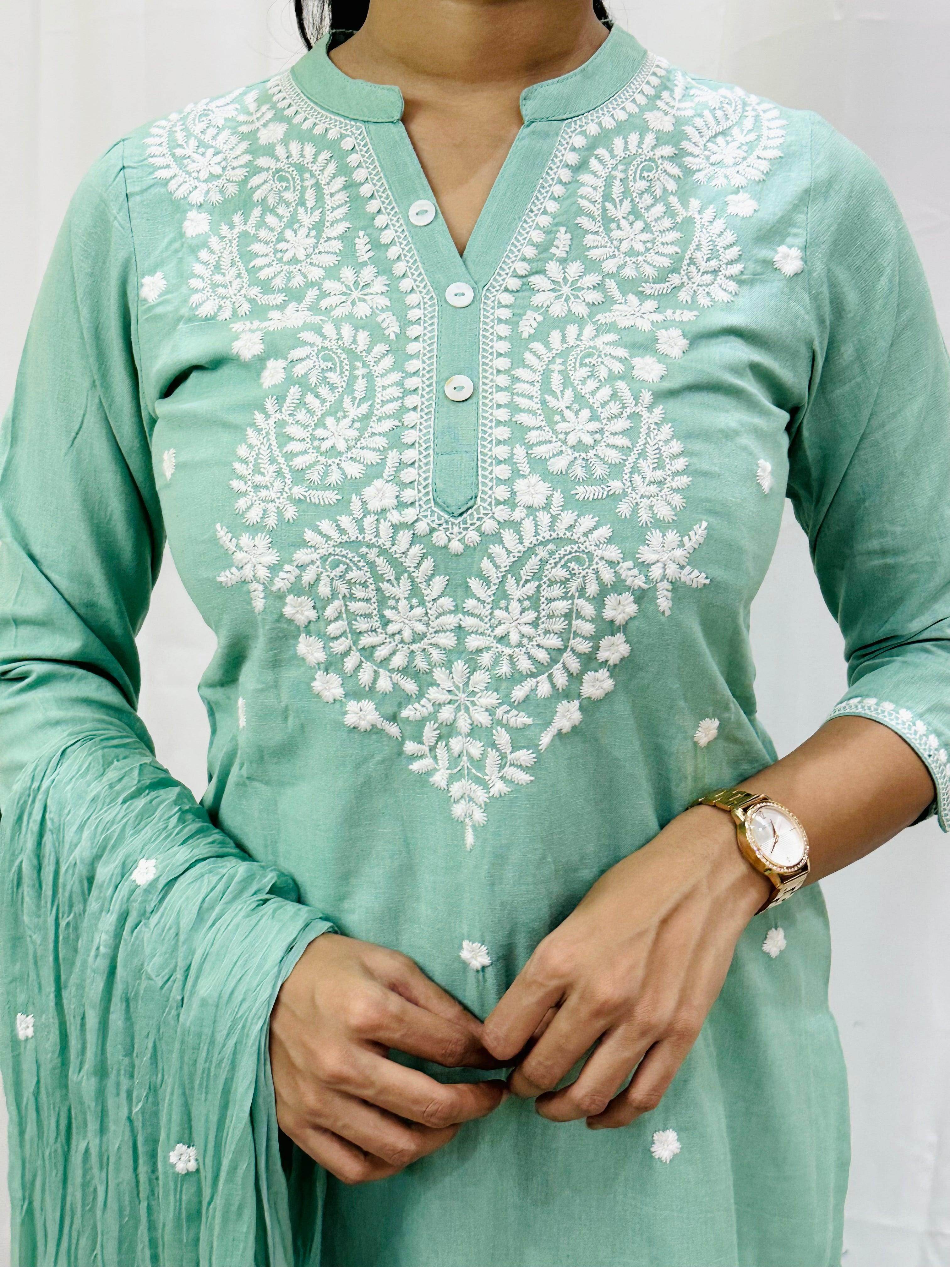 Premium Cotton Suit For Women SKY - Vijay Laxmi
