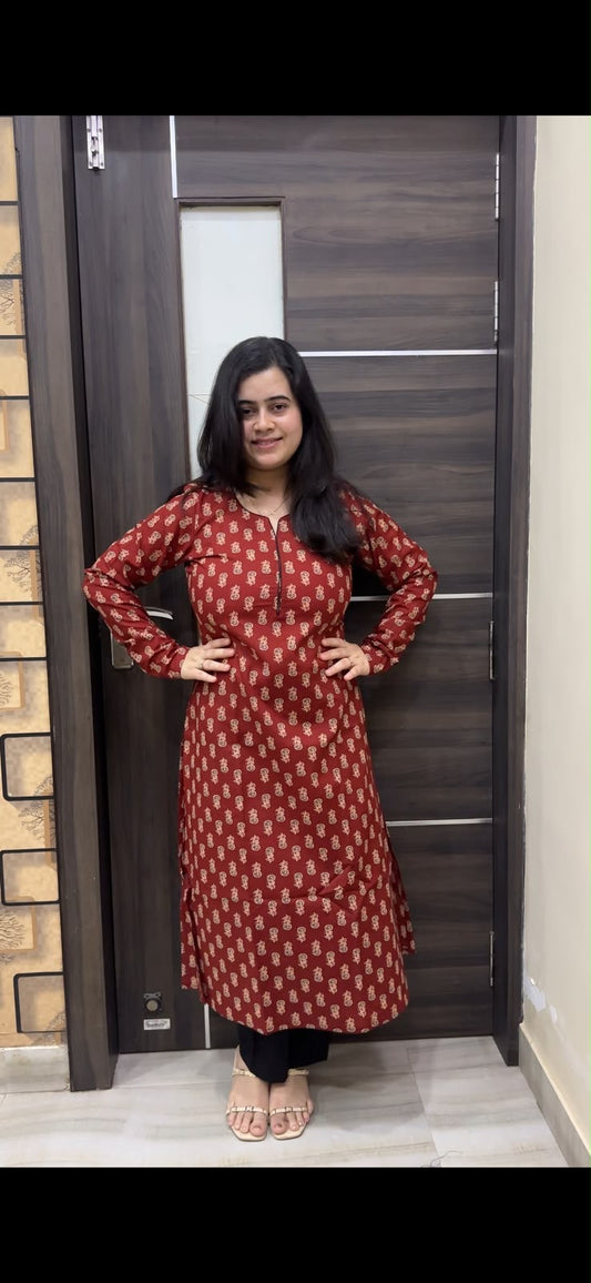 Sunehri pure cotton kurti for women bagru