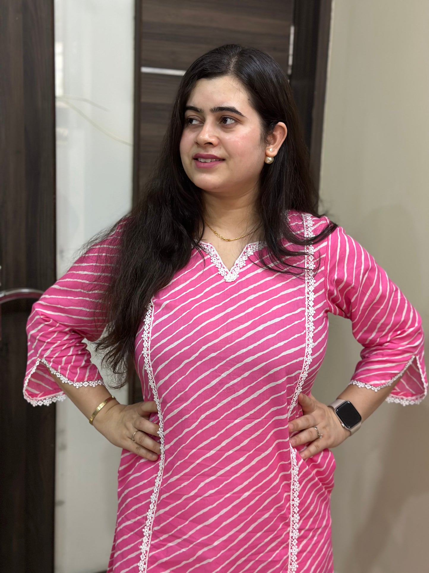 Gulmohar Cotton kurti for women pink