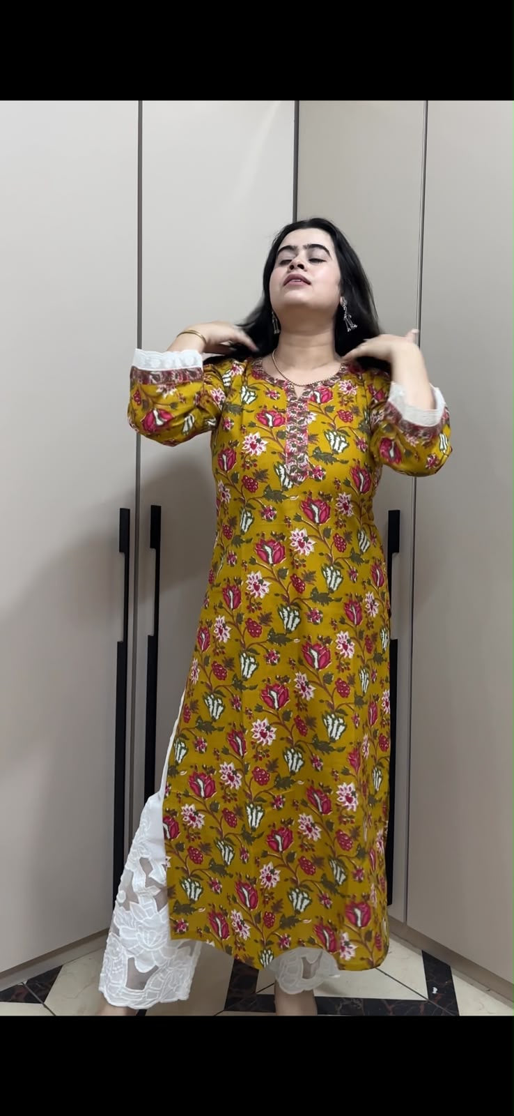 Rangrez pure cotton kurti for women mustard