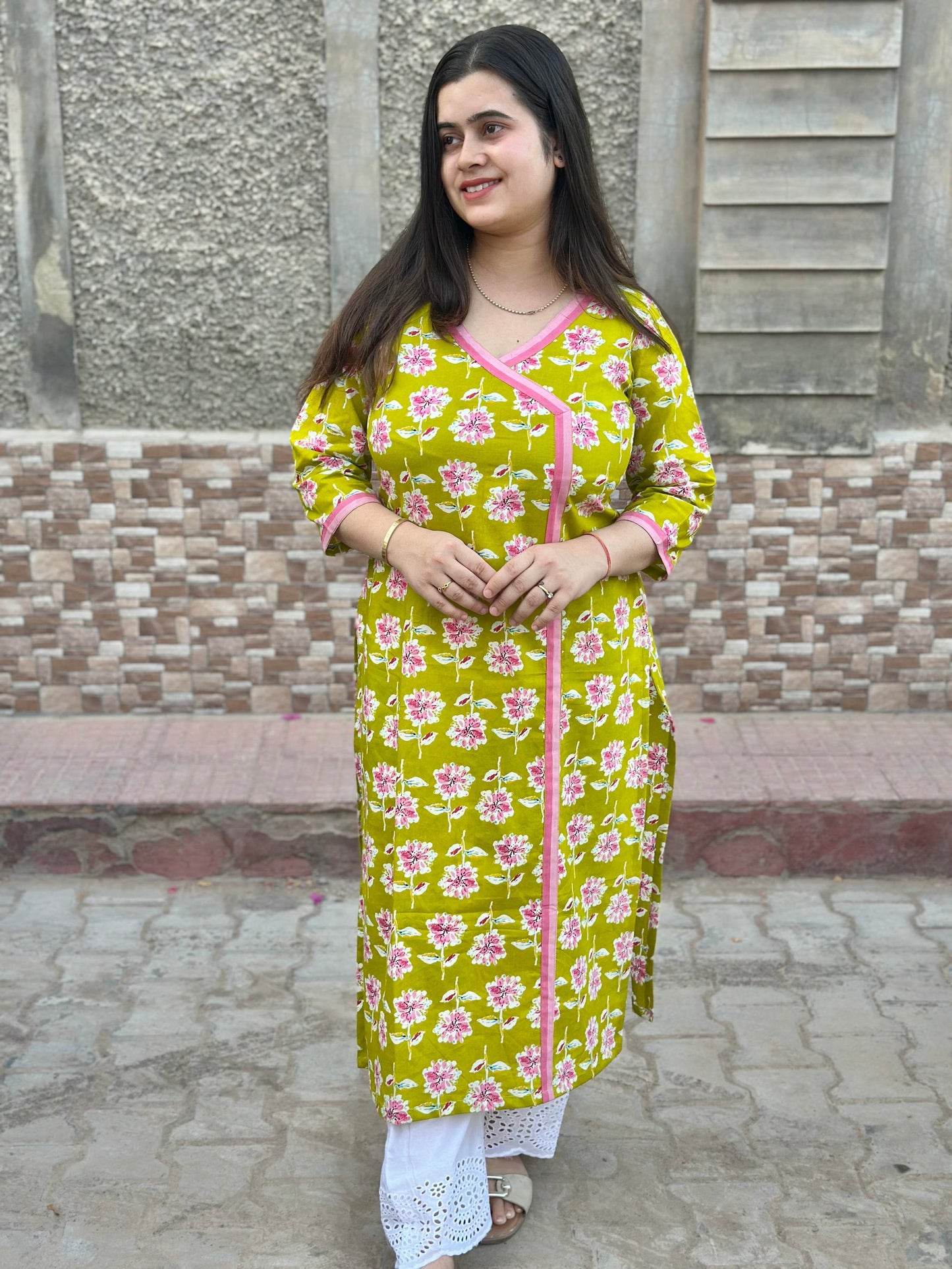 Airy Cotton Kurti for women angrakha - Vijay Laxmi