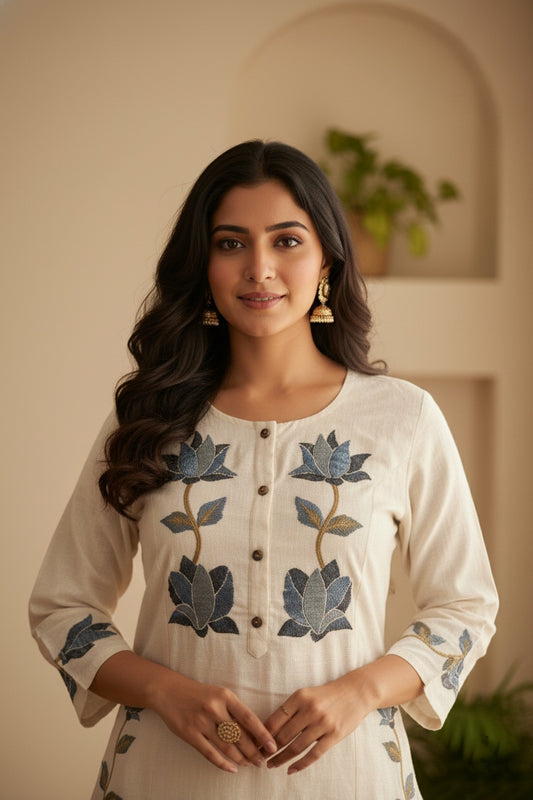 Pure cotton kurta set with pants