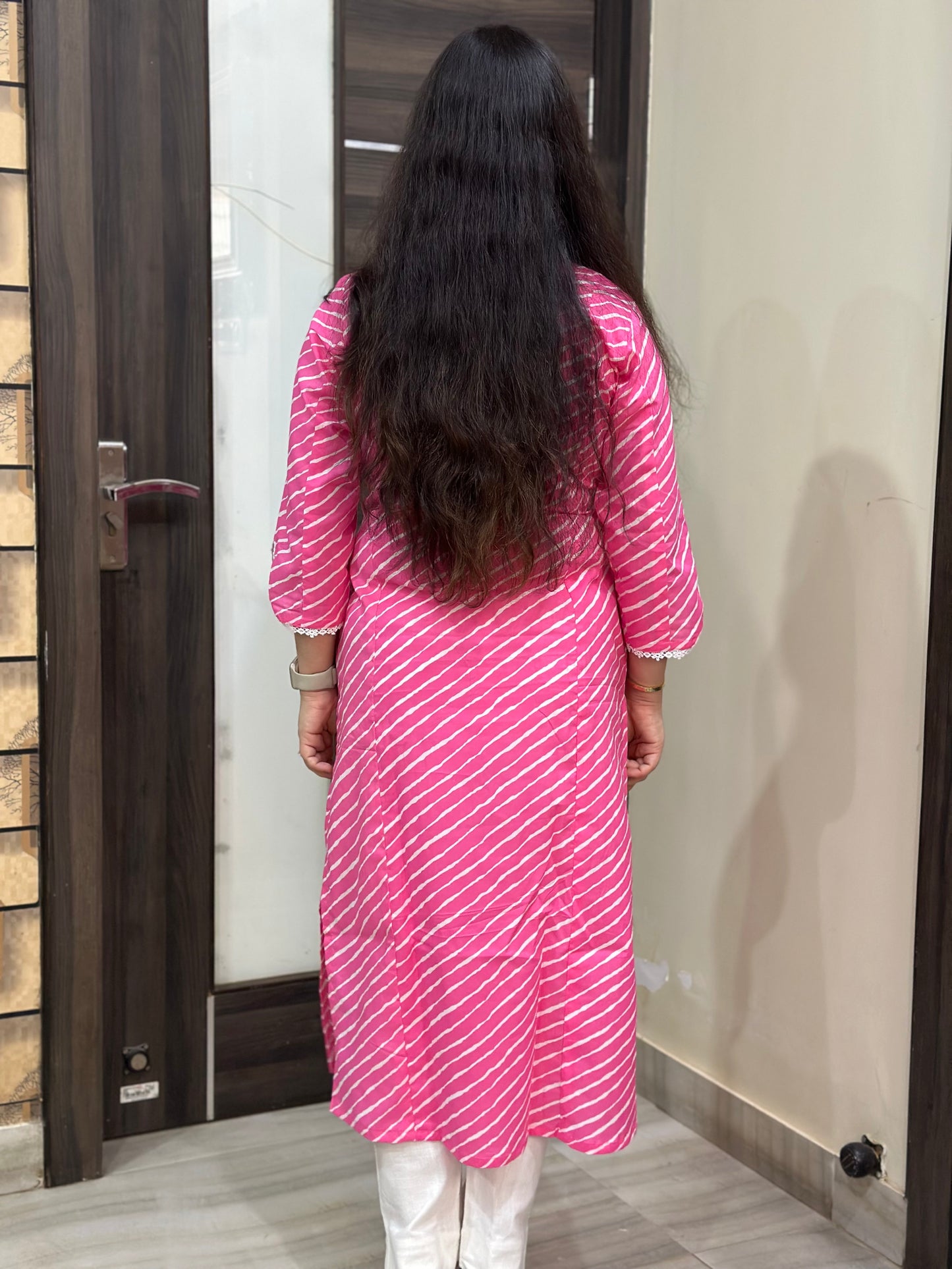 Noor Leheriya cotton Kurta & Pant Pink