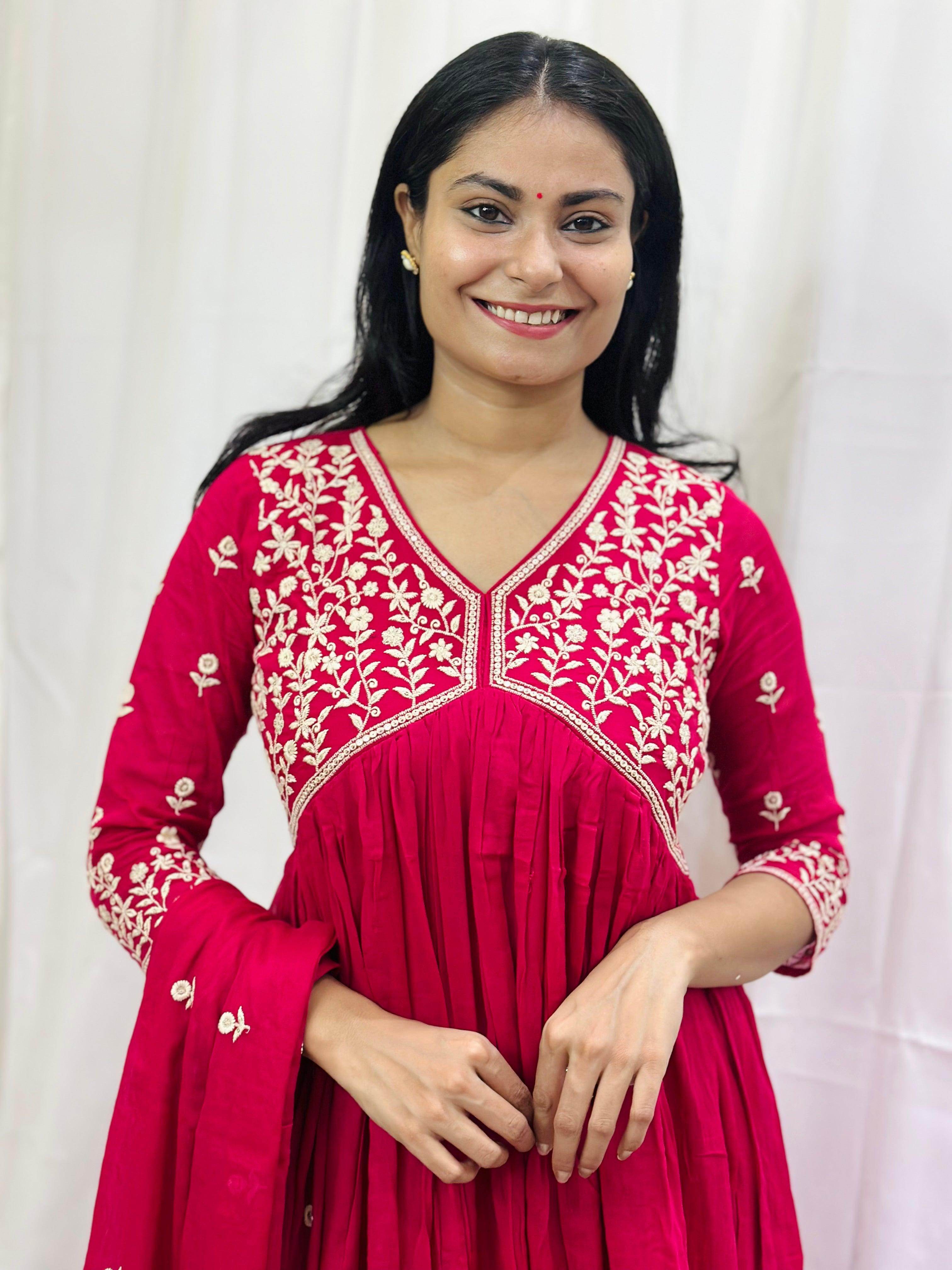 Mul Mul Cotton Suit For Women Pink - Vijay Laxmi
