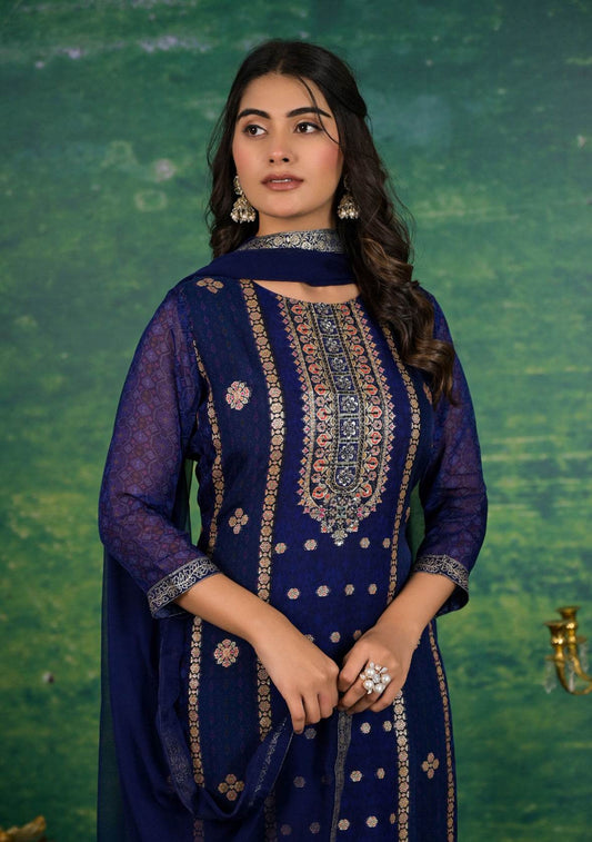 Banarasi Silk Suit Set for Women - Vijay Laxmi