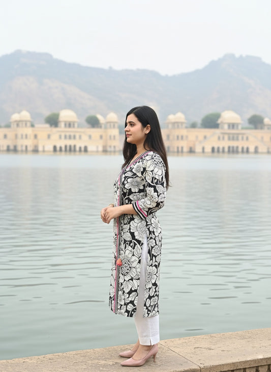 Airy Cotton Kurti for women black