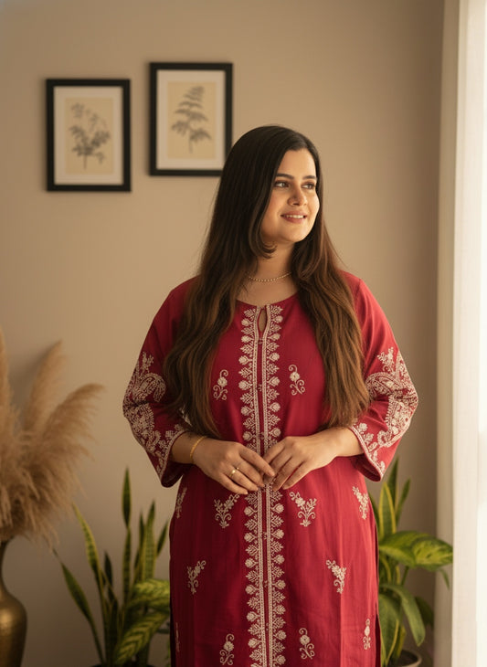 Cotton Chikankari kurta Set