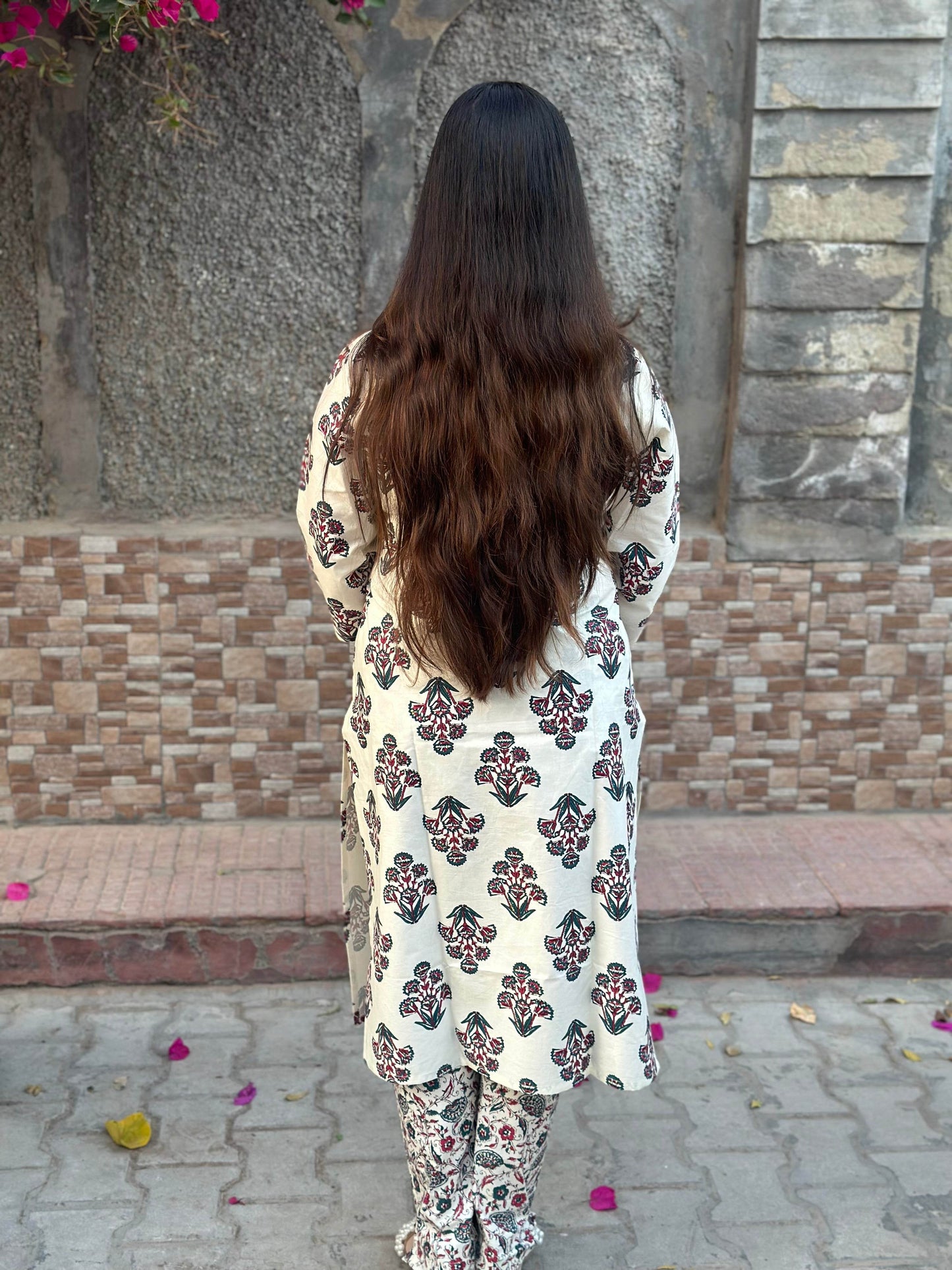 Ajrakh print cotton kurta set with pants - Vijay Laxmi