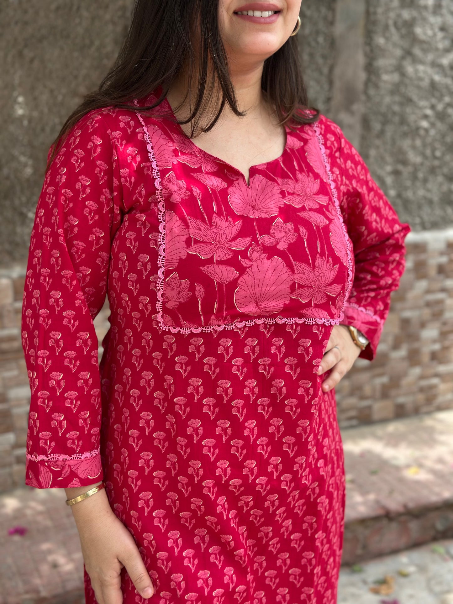 Airy Cotton Kurti kalamkari