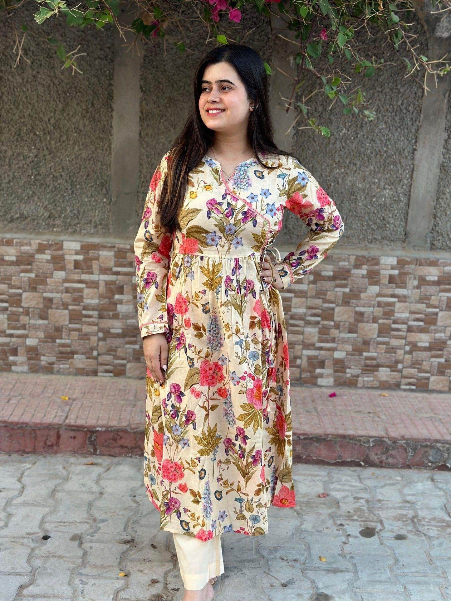 Angarkha cotton suit - Vijay Laxmi