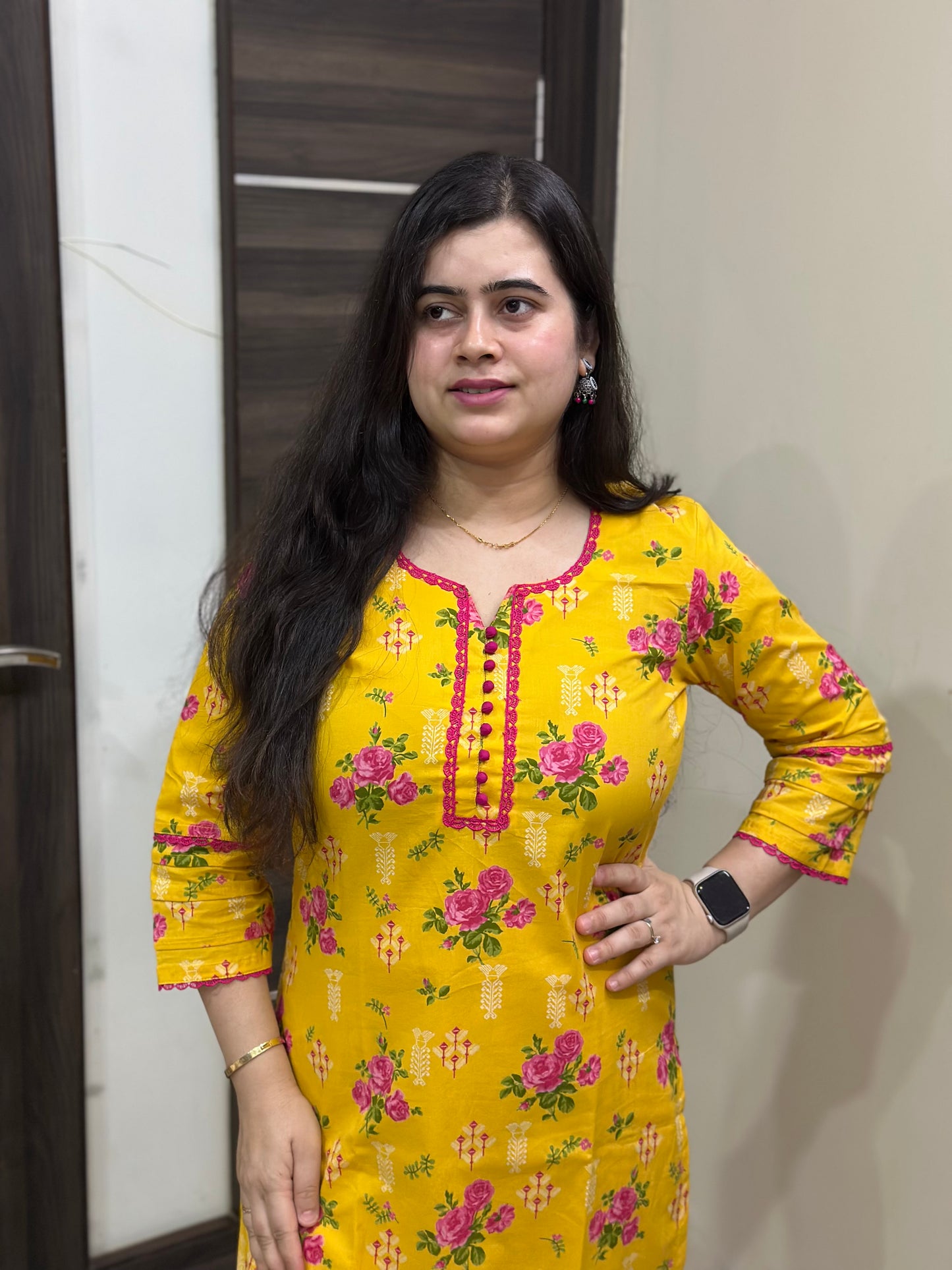Gulmohar Cotton kurti for women yellow