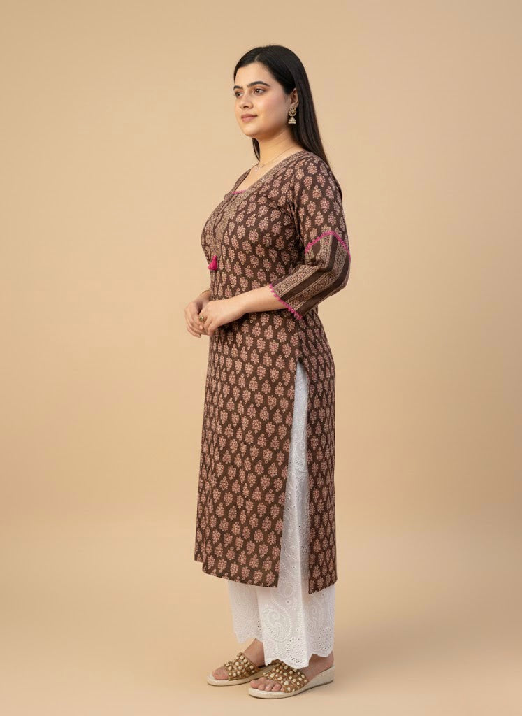 Airy Cotton kalamkari kurti for women