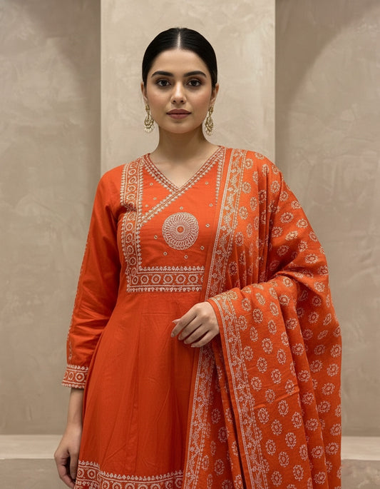 Premium Cotton kurta set for women with dupatta