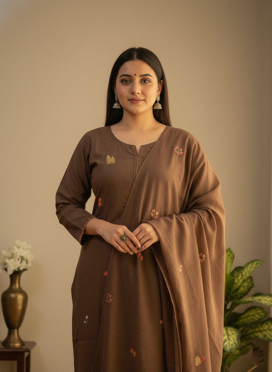 Premium Cotton kurta set for women with dupatta