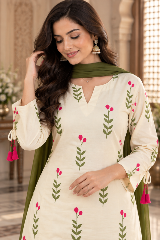 NAZAKAT Cotton printed Farshi Salwar Suit