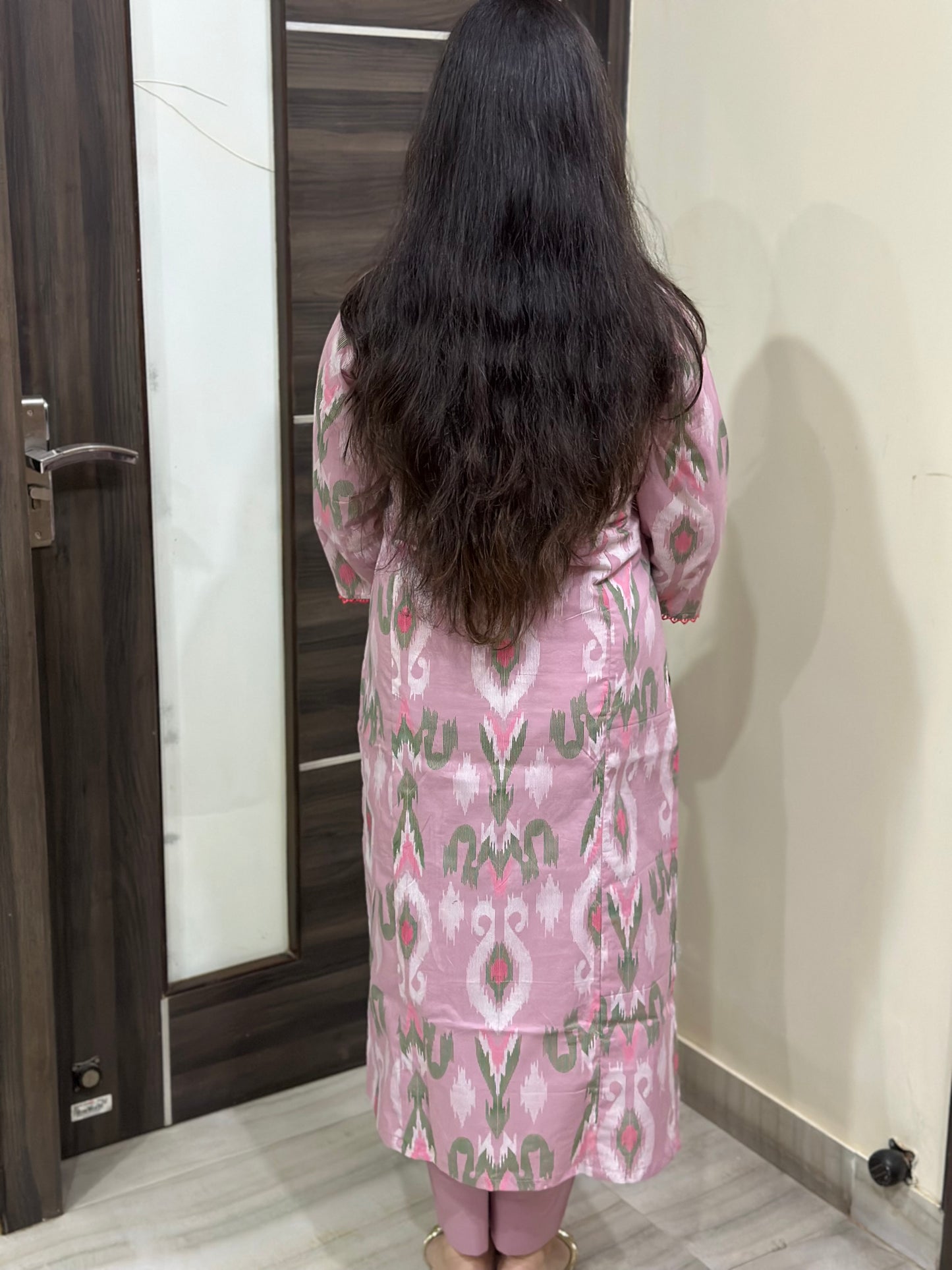 Mehar premium cotton Kurta & Pant Ikkat Pink