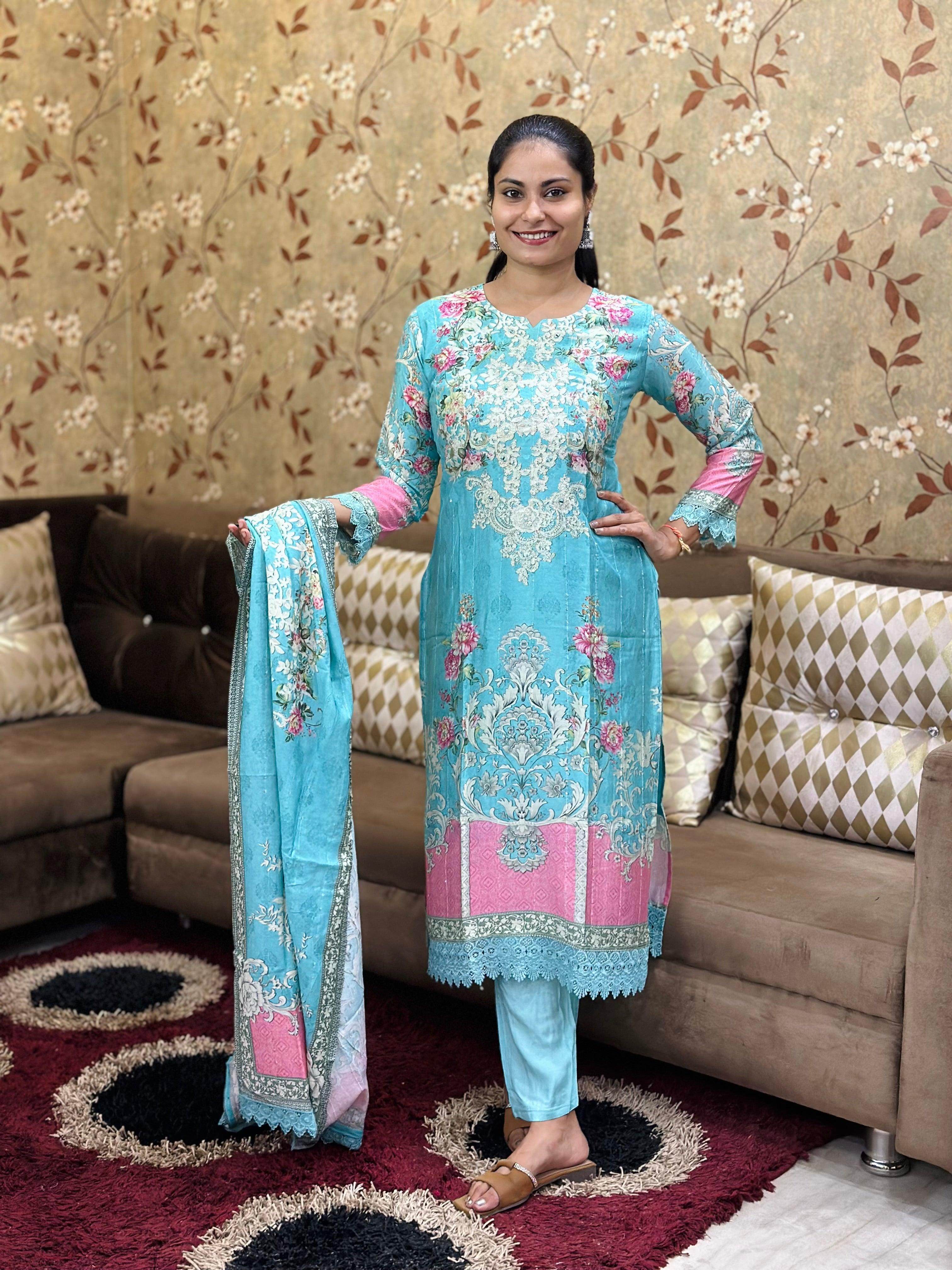 Pure Viscose Soft Silk Suit - Vijay Laxmi
