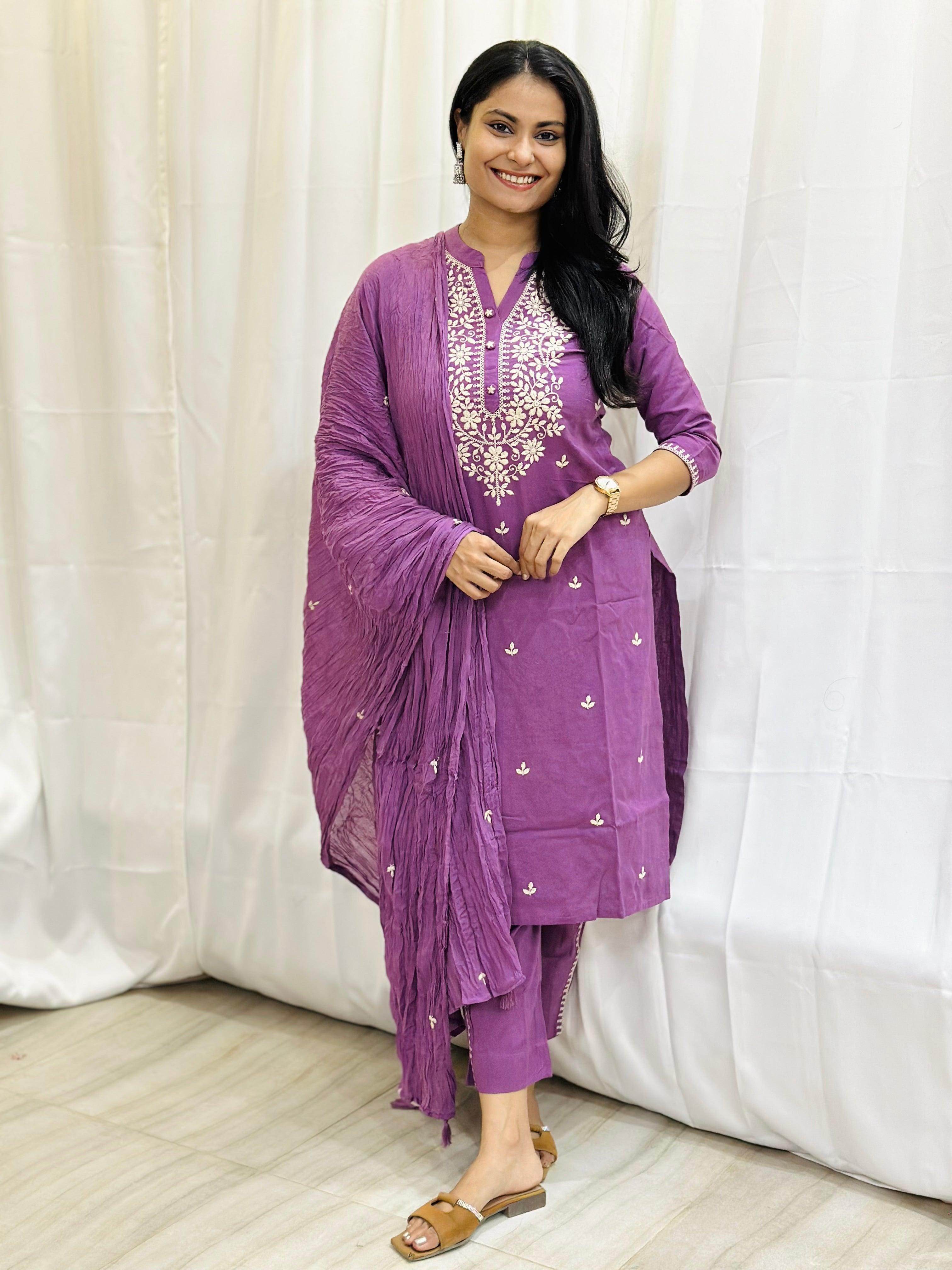 Premium Cotton Suit For Women PUR - Vijay Laxmi