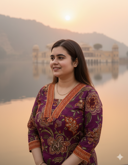 Breathable & Stylish Floral Cotton Kurti