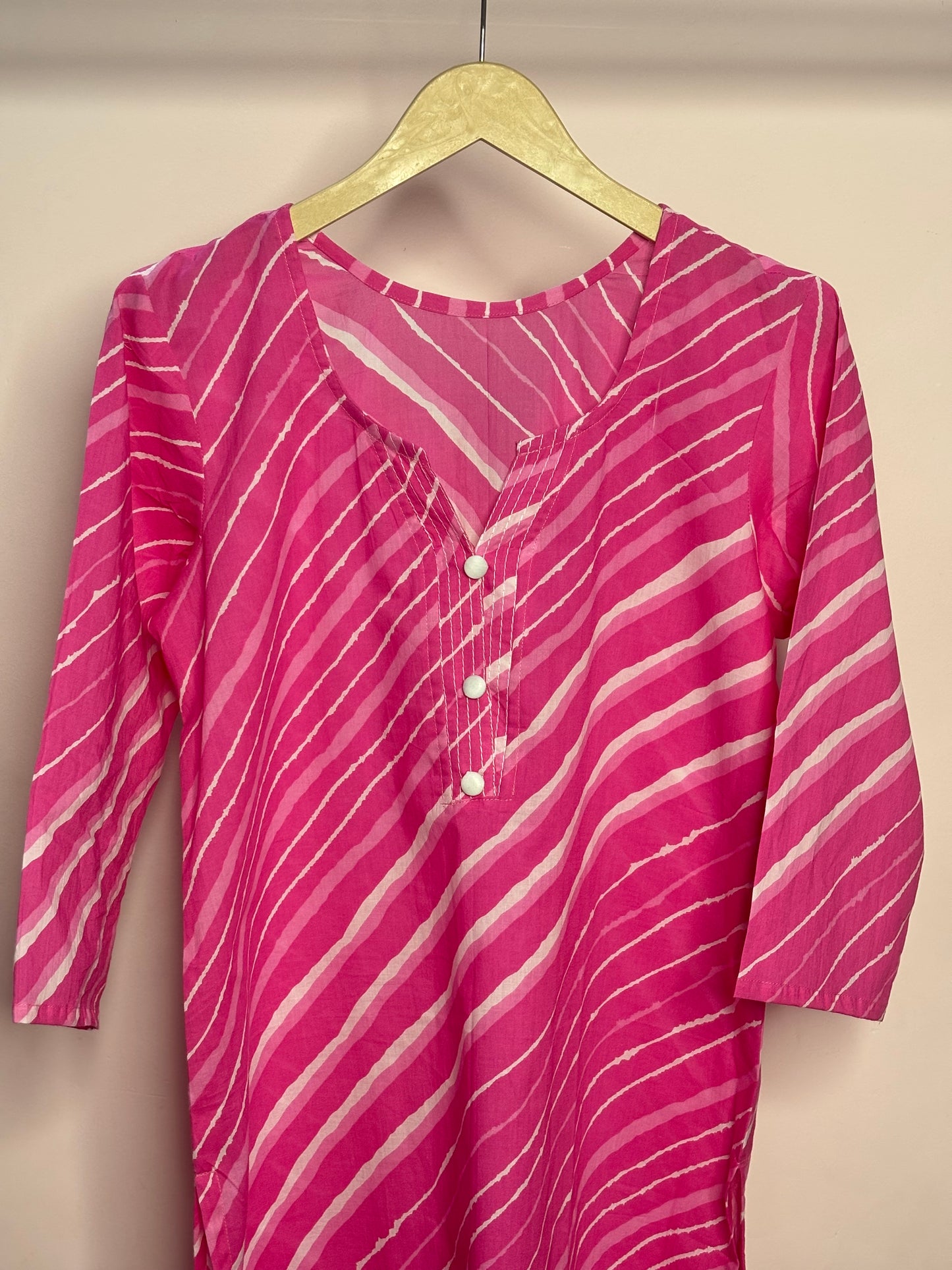 Gulzar Leheriya cotton kurti pink