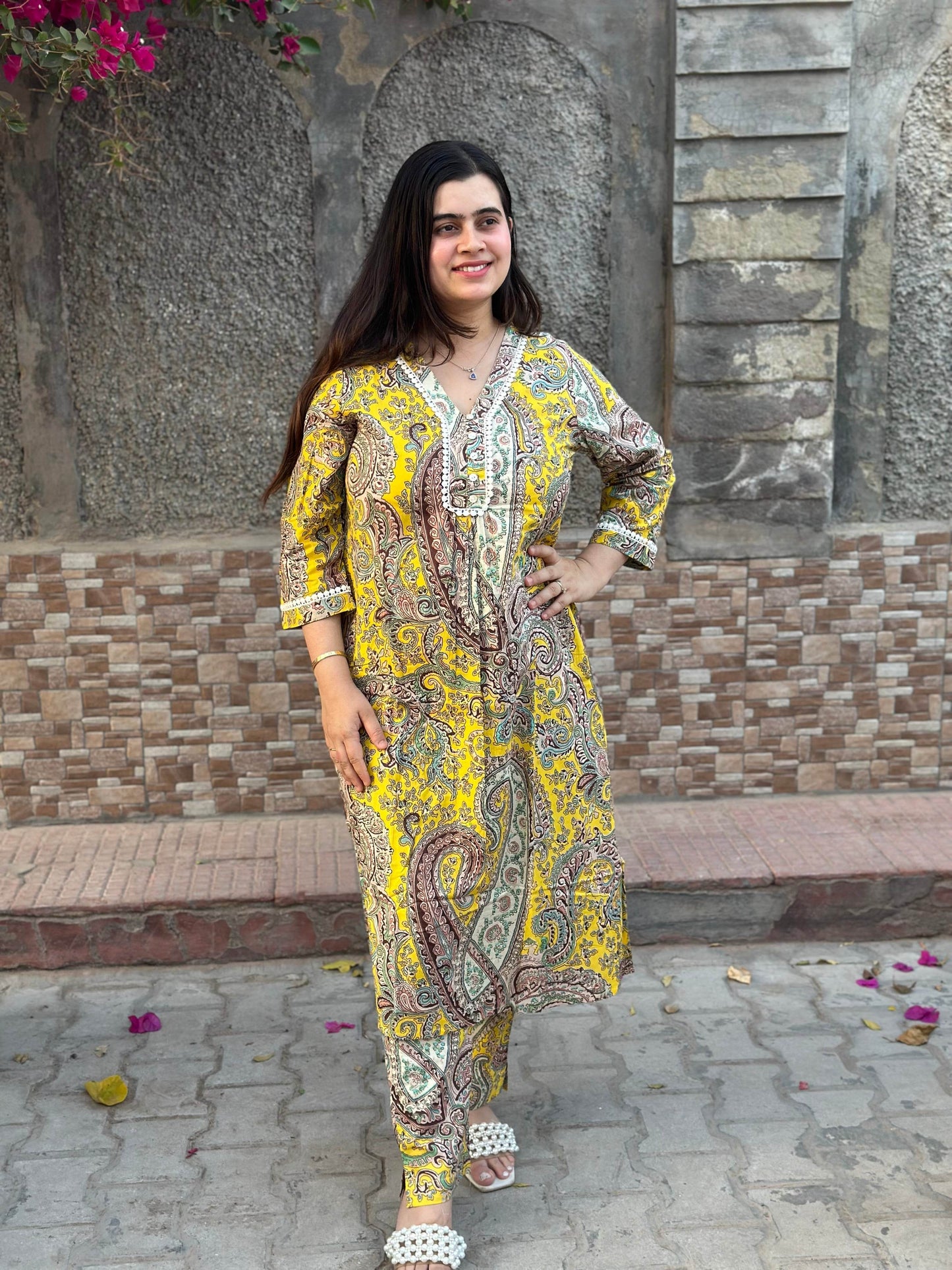 Cotton kalamkari kurta set for women - Vijay Laxmi