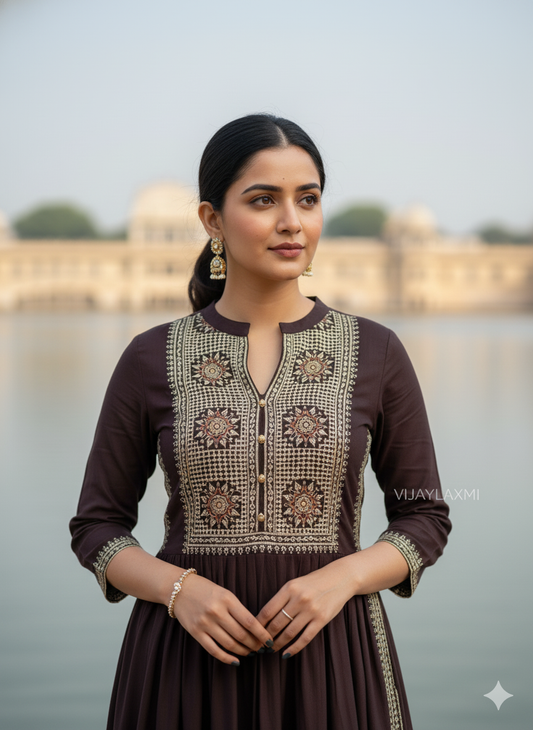 Naira cut Kurti D5 Brown