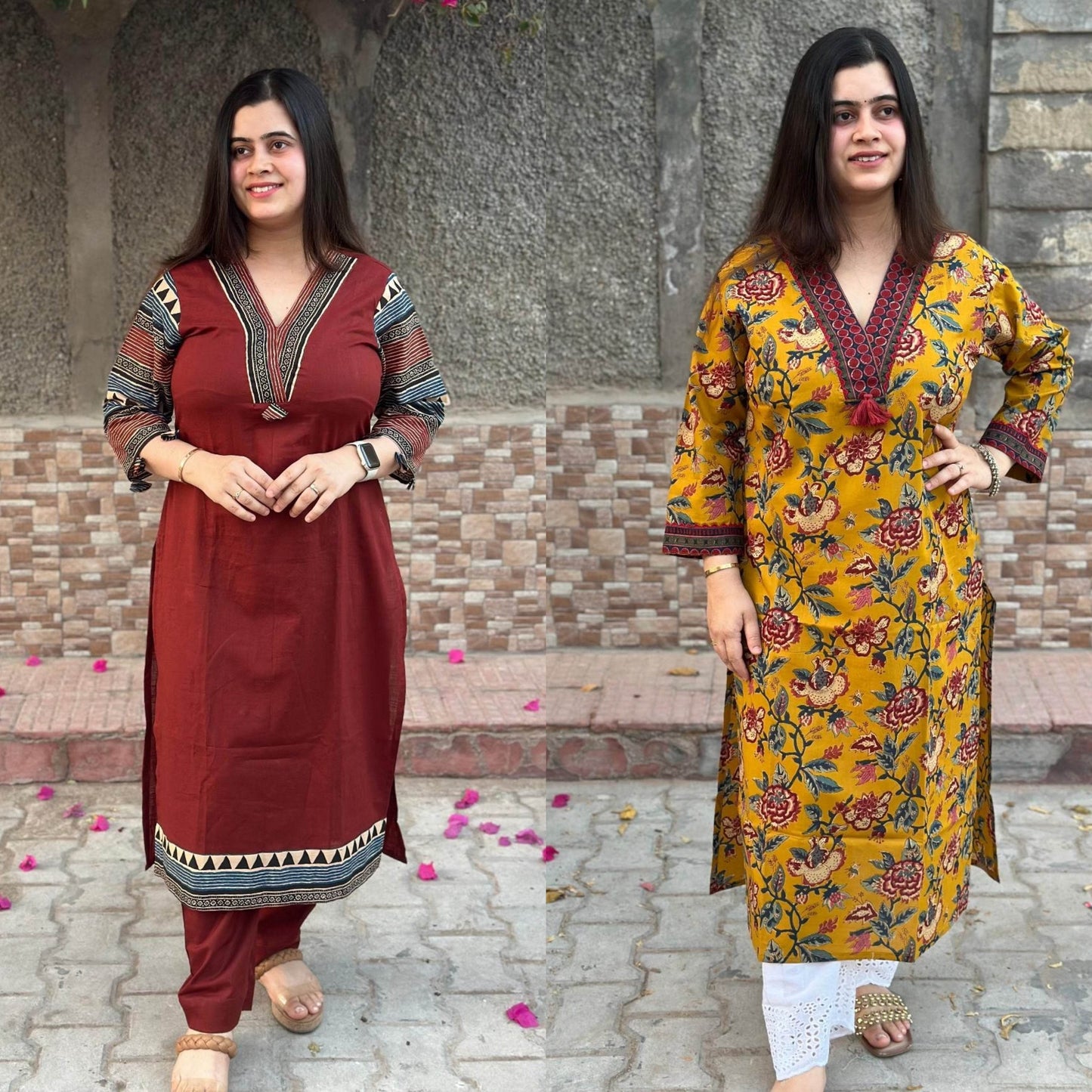 Airy cotton long kurta combo - Vijay Laxmi