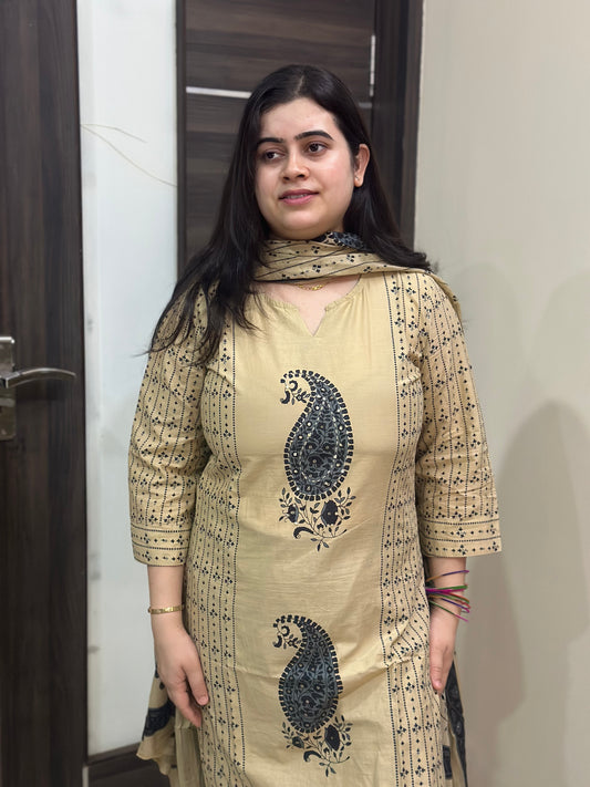 Gulzar kalamkari cotton kurta set black