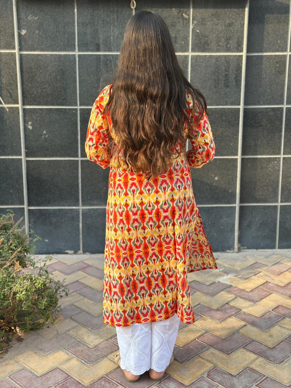 Airy Cotton Ikkat kurti for women