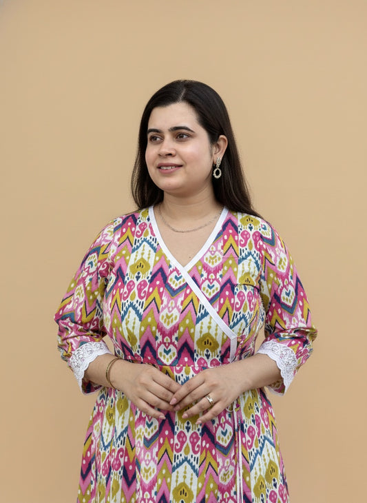 Angrakha Cotton Long Kurti