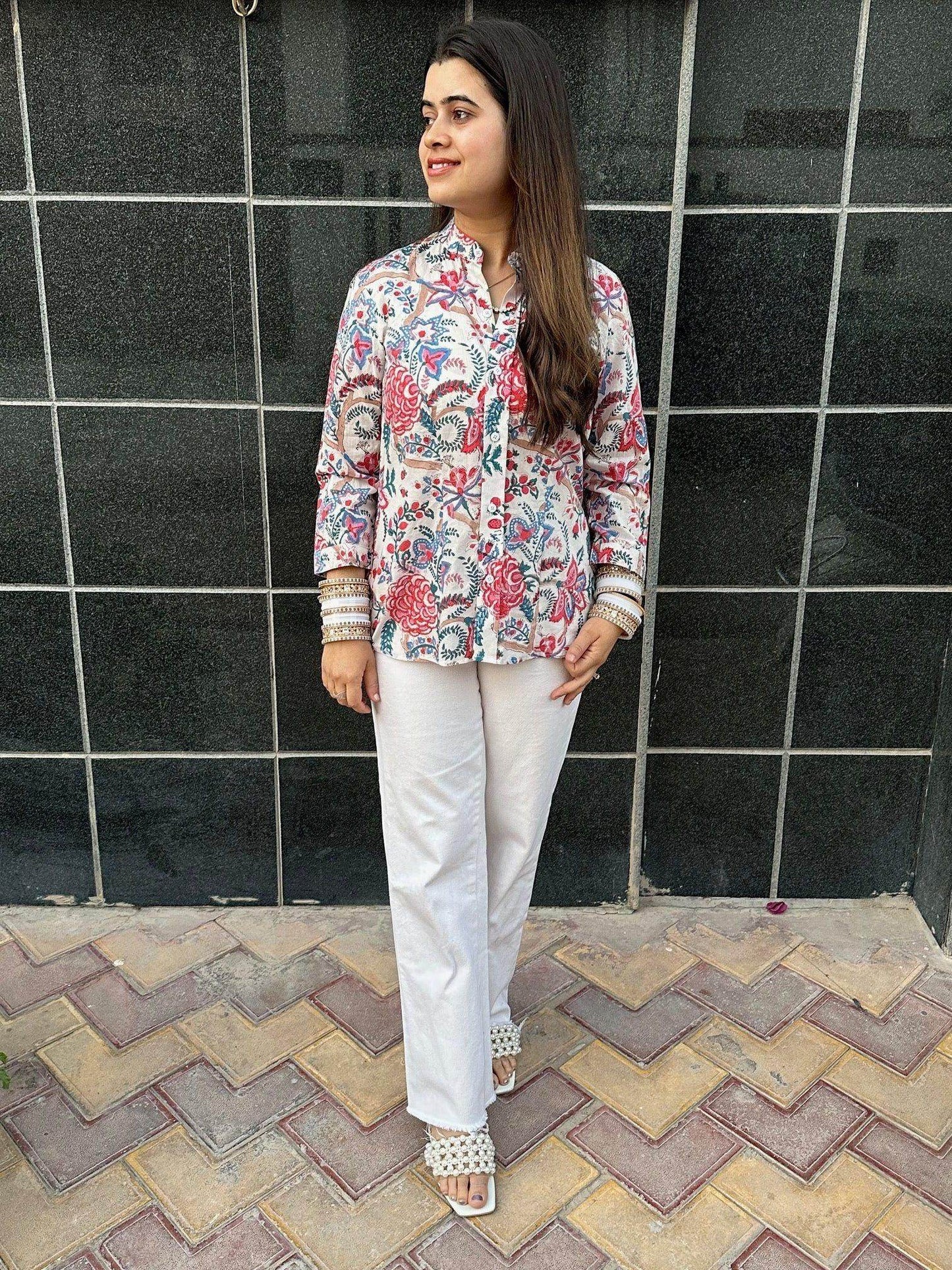 Handblock print shirt 78 - Vijay Laxmi