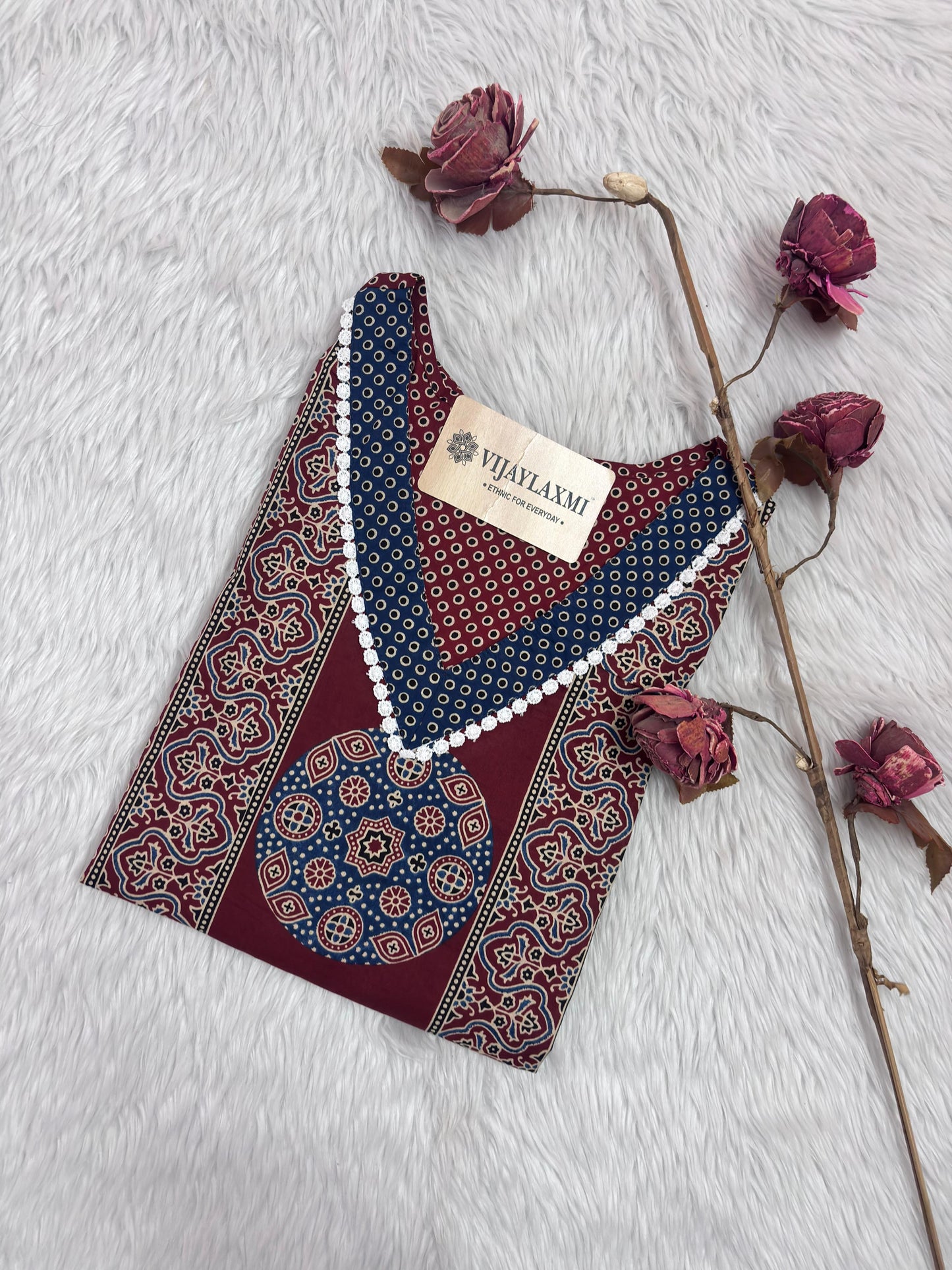 Airy Cotton Kurti for women ajrakh