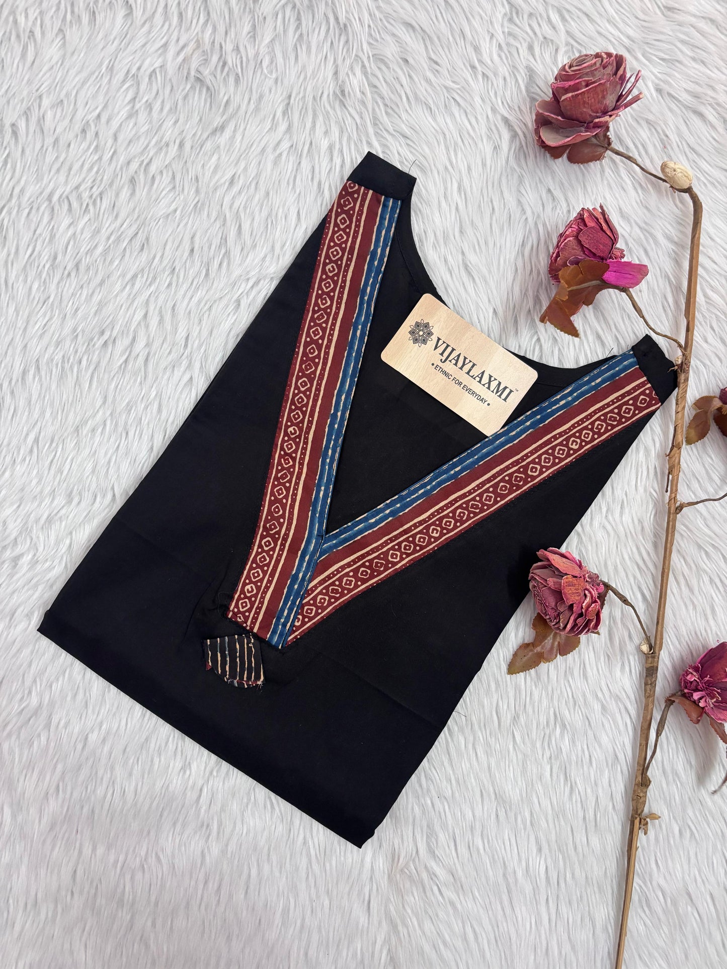 Breathable & Stylish Black Cotton Kurti