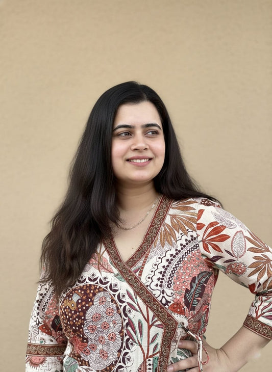 Angrakha Cotton Long kurti- Breathable & Stylish