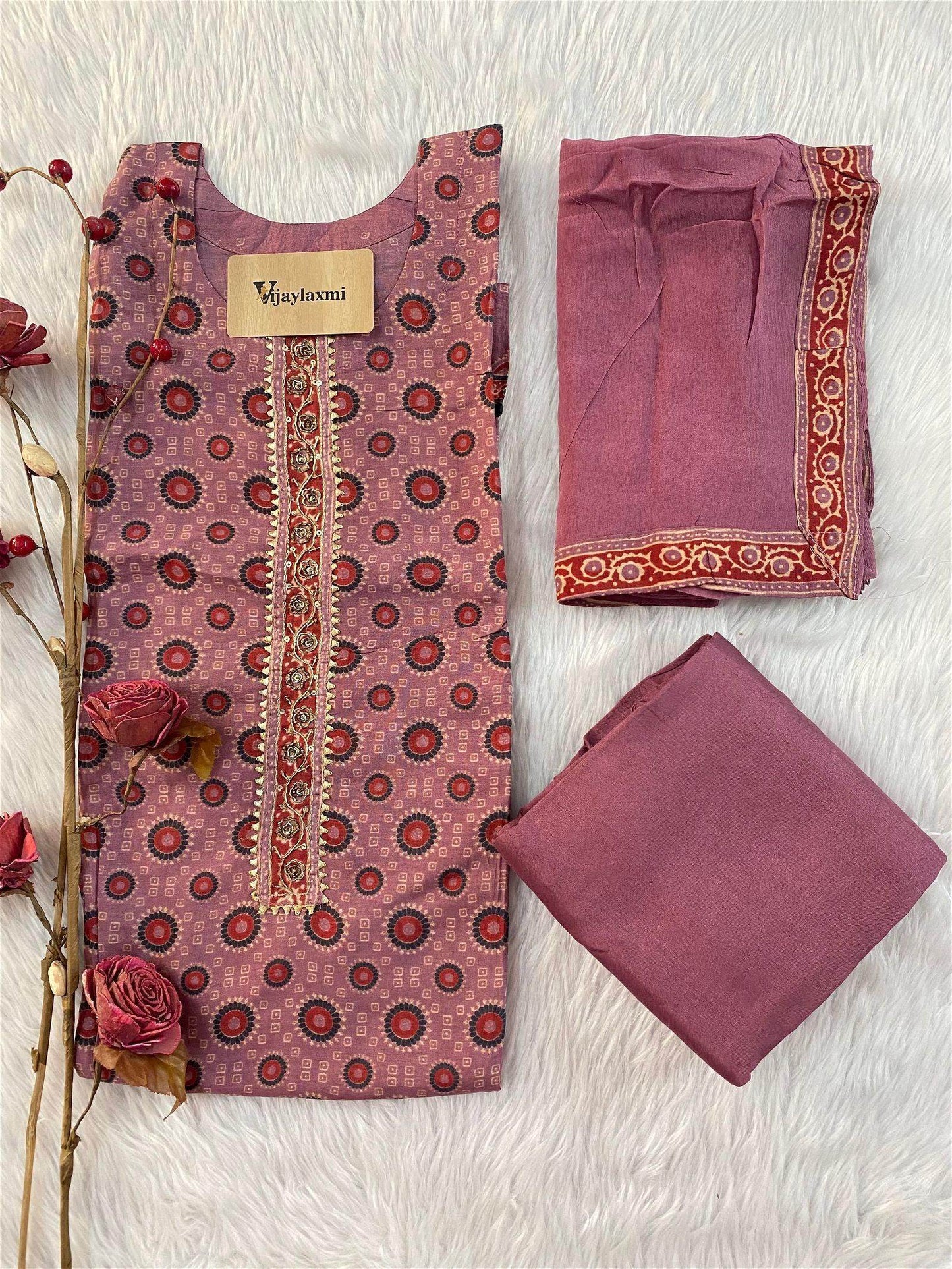 MUSLIN UNSTITCEHD SUIT - Vijay Laxmi